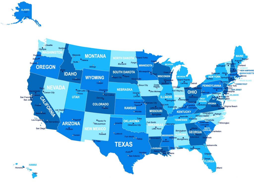 United States of America Map with Cities - WorldStrides - US Sports ...